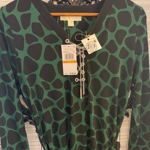 Michael Kors-~Dress~ Moss Green and Black Leopard
